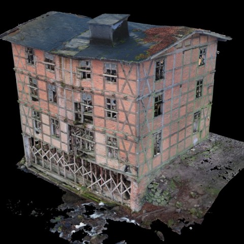 Powiększ obraz: Render modelu fotogrametrycznego - widok z lotu ptaka