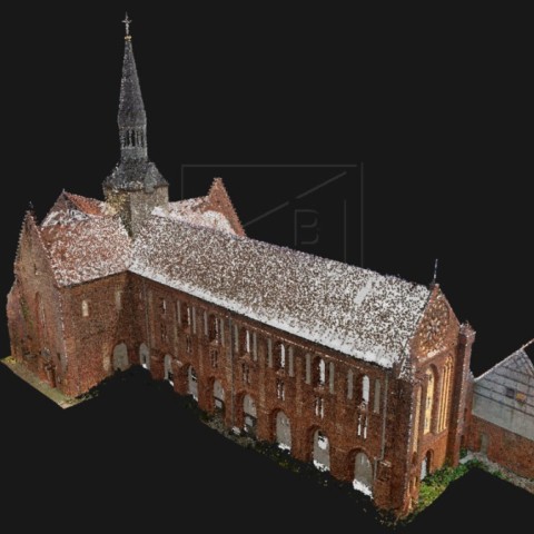 Powiększ obraz: Chmura punktów kościoła z zespołu klasztornego w Kołbaczu